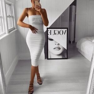 House of CB Sirene Mesh Dress White